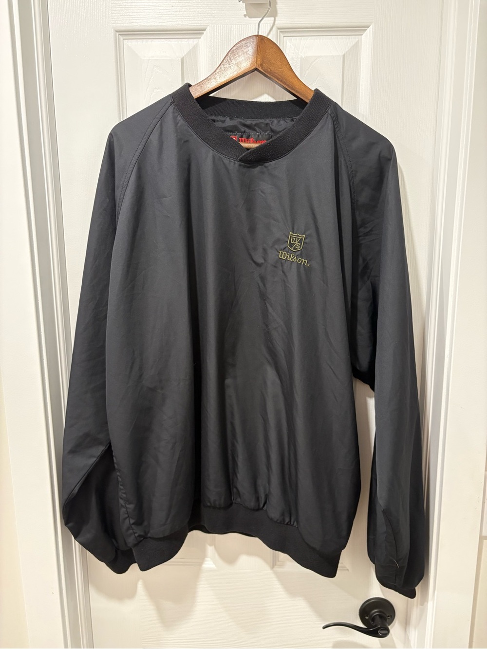Vintage Wilson Men's Black Pullover Jacket Windbreaker XL